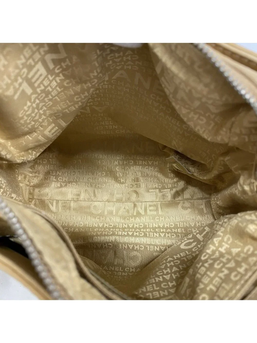 Chanel Shoulder Bag Lambskin Beige Silver - Picture 4 of 10